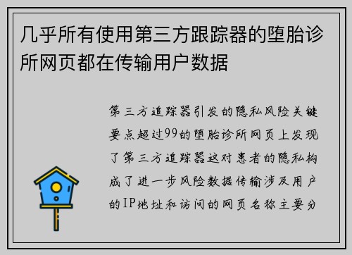 几乎所有使用第三方跟踪器的堕胎诊所网页都在传输用户数据 